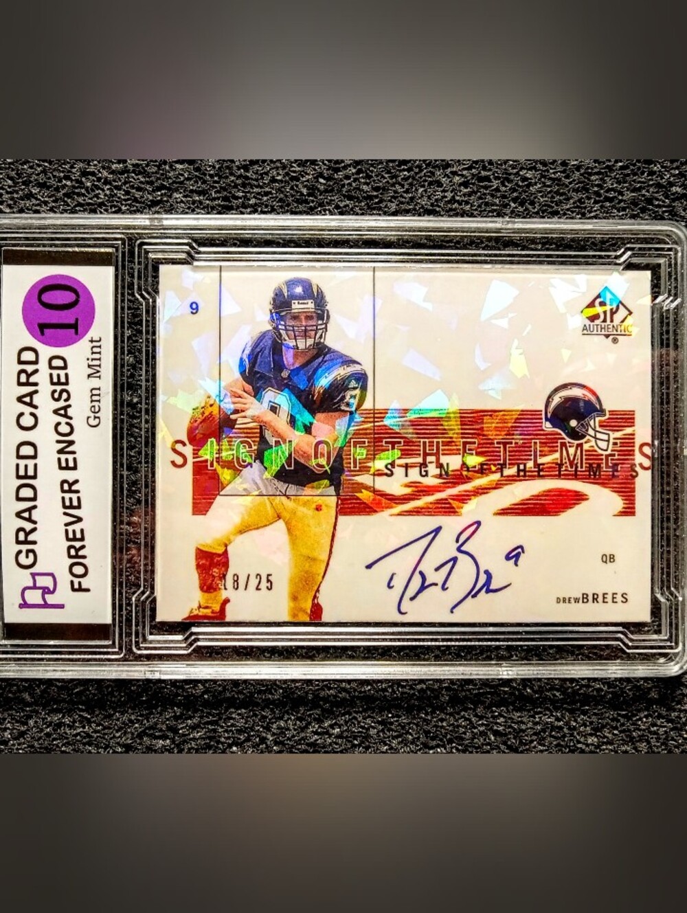 Drew Brees Saints MVP Cracked Ice Autograph Football Rookie Cars